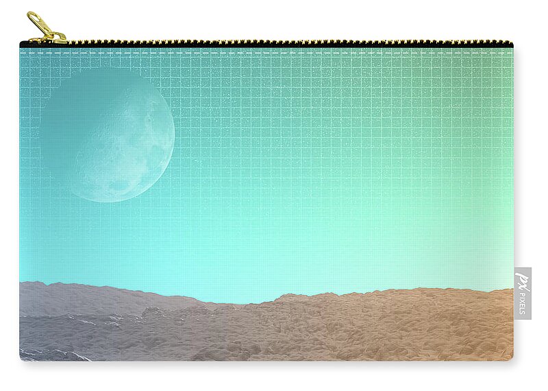 Moon Zip Pouch featuring the digital art Daylight In The Desert by Phil Perkins