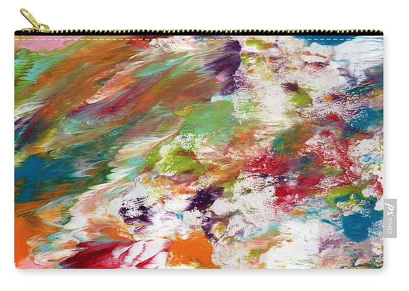 Abstract Zip Pouch featuring the painting Days Gone By- Abstract Art by Linda Woods by Linda Woods