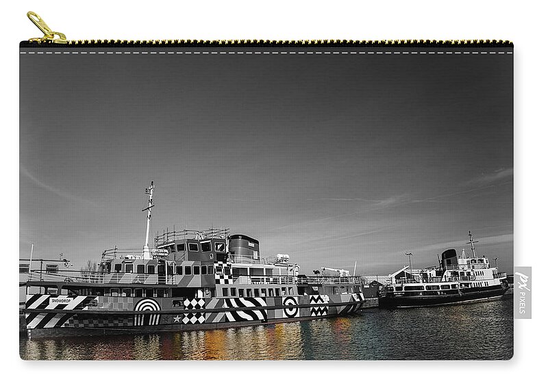 Painted Zip Pouch featuring the photograph Dazzle Ship by Spikey Mouse Photography