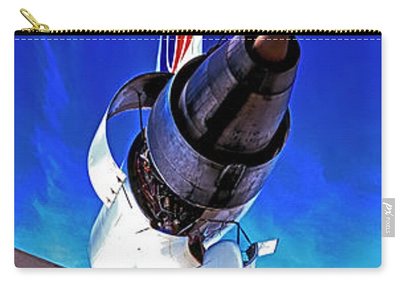 Dc10 Zip Pouch featuring the photograph engine check Chicago O'Hare by Tom Jelen
