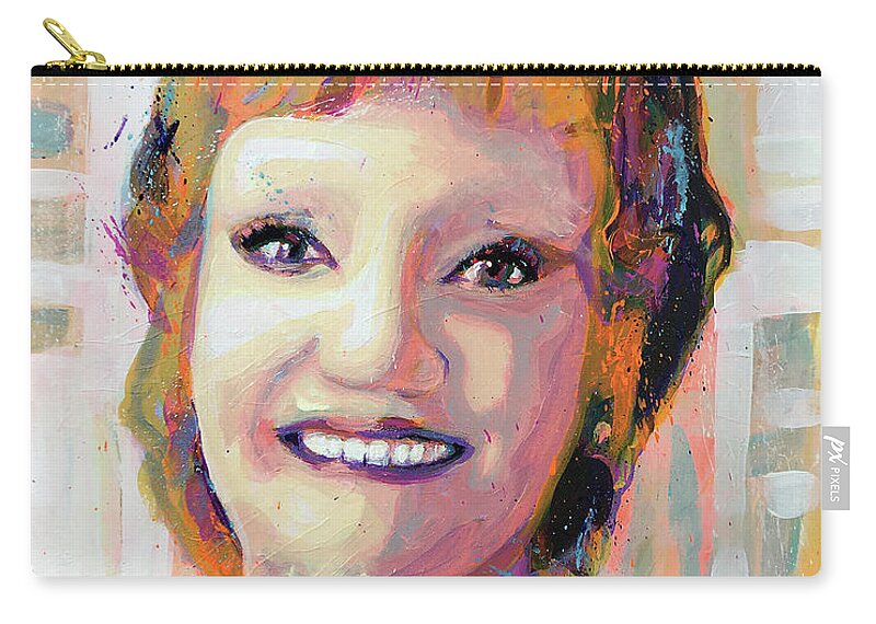 Portrait Zip Pouch featuring the painting Ddot by Steve Gamba
