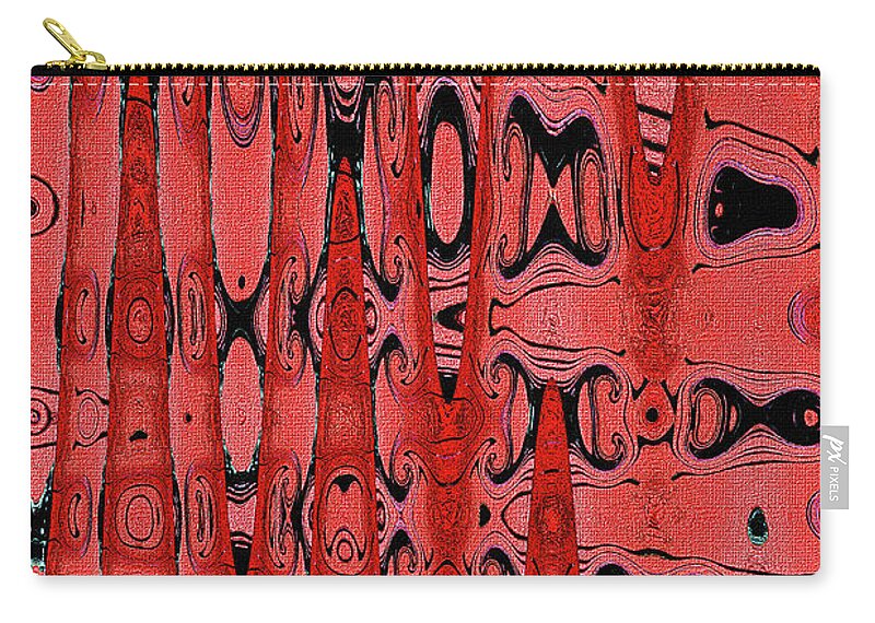 Dead Saguaro Ribs Abstract Zip Pouch featuring the digital art Dead Saguaro Ribs Abstract by Tom Janca