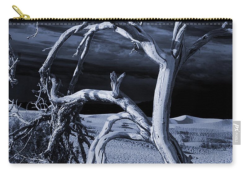 Death Valley Zip Pouch featuring the photograph Dead tree in Death Valley 14 by Micah May