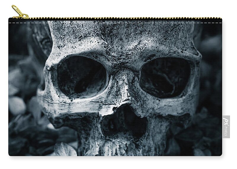 Morbid Zip Pouch featuring the photograph Death Comes to Us All by Edward Fielding