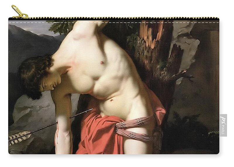 Musee Fabre Zip Pouch featuring the painting Death of Saint Sebasian by Francois Xavier Fabre