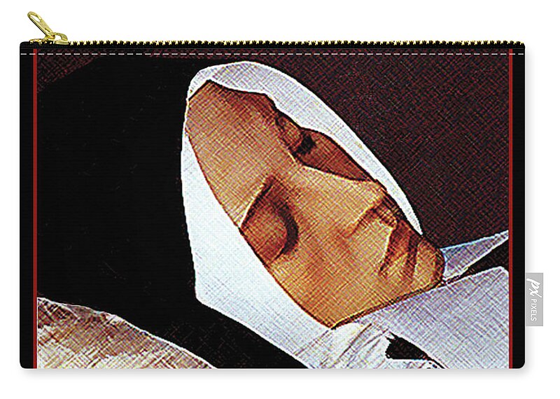 Death Of St. Bernadette Zip Pouch featuring the painting Death of St. Bernadette - DPDOB2 by Dan Paulos