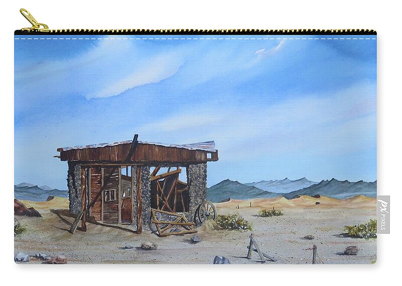 Death Valley Carry-all Pouch featuring the painting Death Valley Mine by Joseph Burger