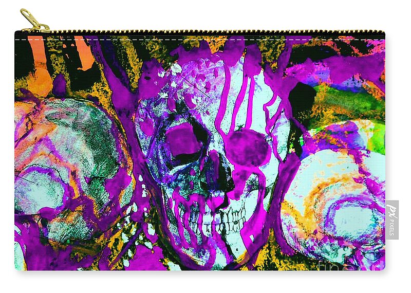  Zip Pouch featuring the painting DeathStudy-1 by Katerina Stamatelos