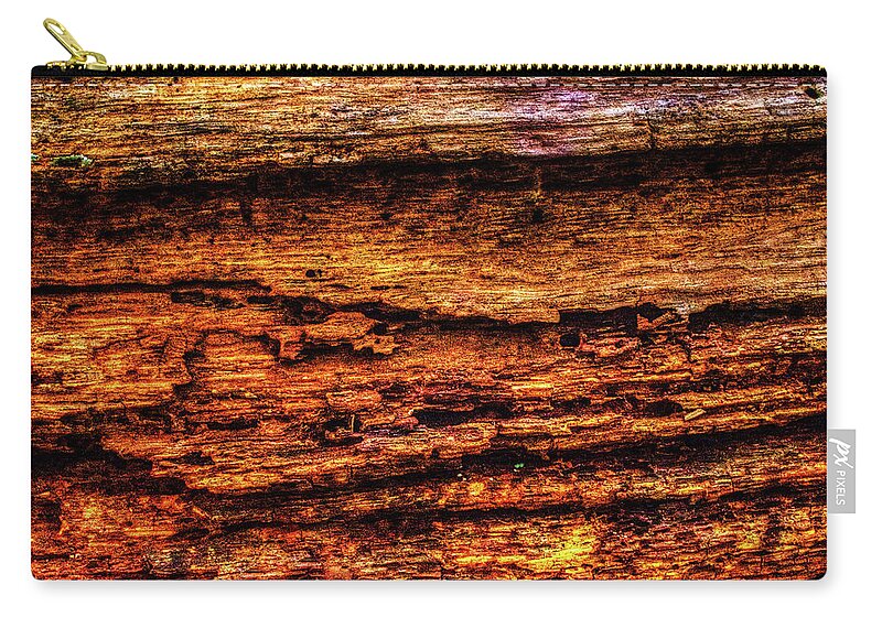 Illinois Zip Pouch featuring the photograph Decomposing Fallen Tree Trunk Detail by Roger Passman