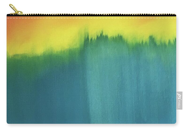 Oil Abstract Zip Pouch featuring the painting Deep Feelings by Michael Silbaugh