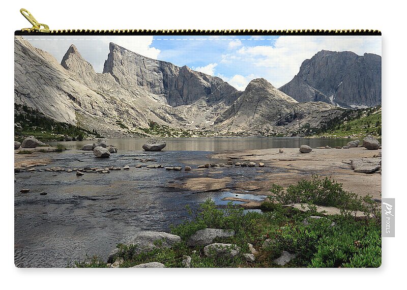 Wyoming Carry-all Pouch featuring the photograph Deep Lake and Temple Mountains by Brett Pelletier