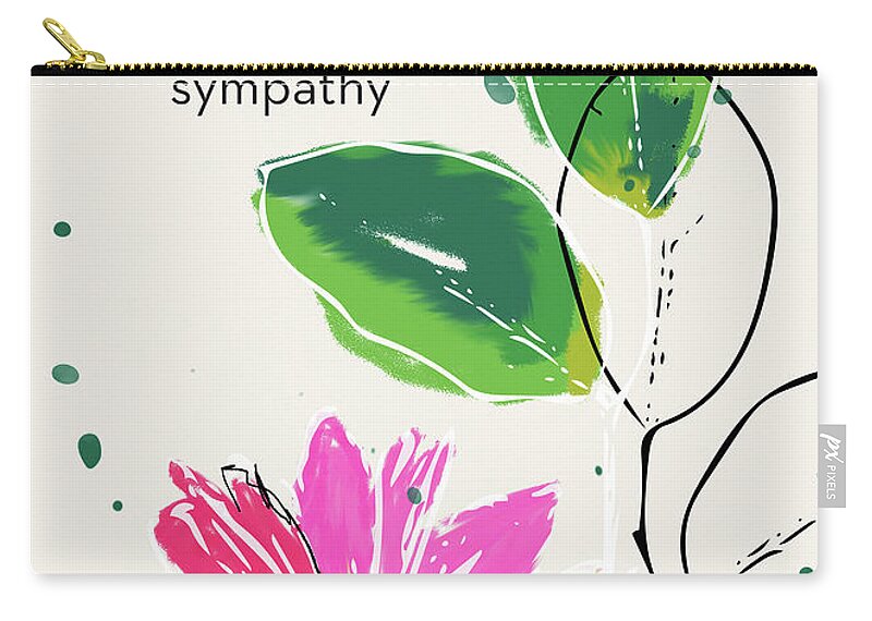 Sympathy Zip Pouch featuring the mixed media Deepest Sympathy Daisy- Art by Linda Woods by Linda Woods