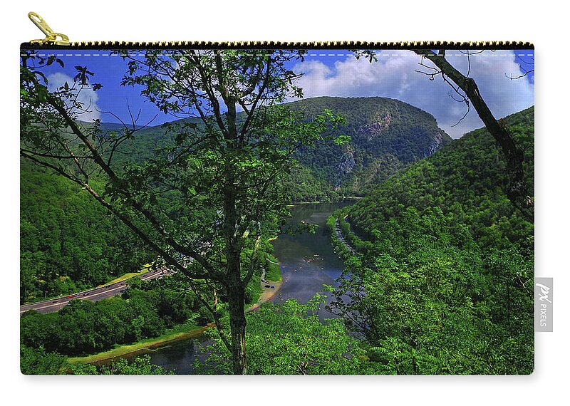 Delaware Water Gap Zip Pouch featuring the photograph Delaware Water Gap by Raymond Salani III