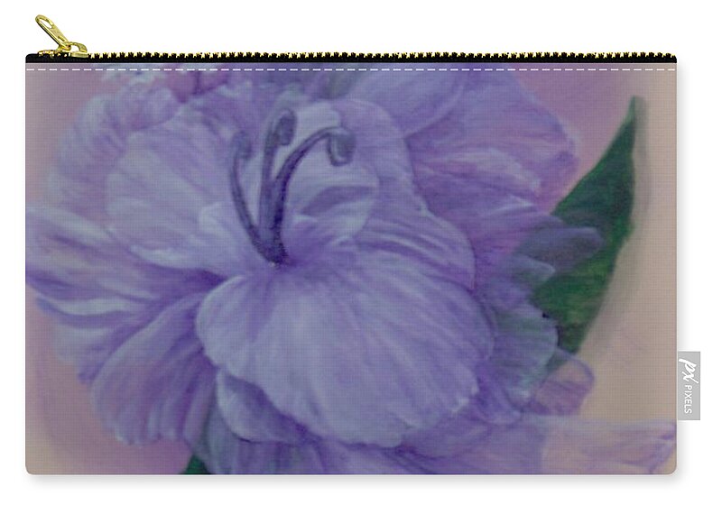 Flower Carry-all Pouch featuring the painting Delicacy by Saundra Johnson