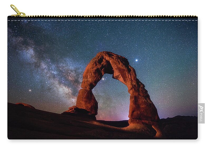 Delicate Arch Zip Pouch featuring the photograph Delicate Alignment by Darren White