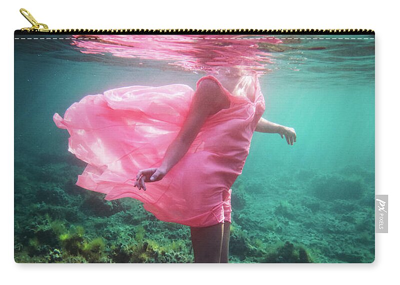 Swim Zip Pouch featuring the photograph Delicate Mermaid by Gemma Silvestre