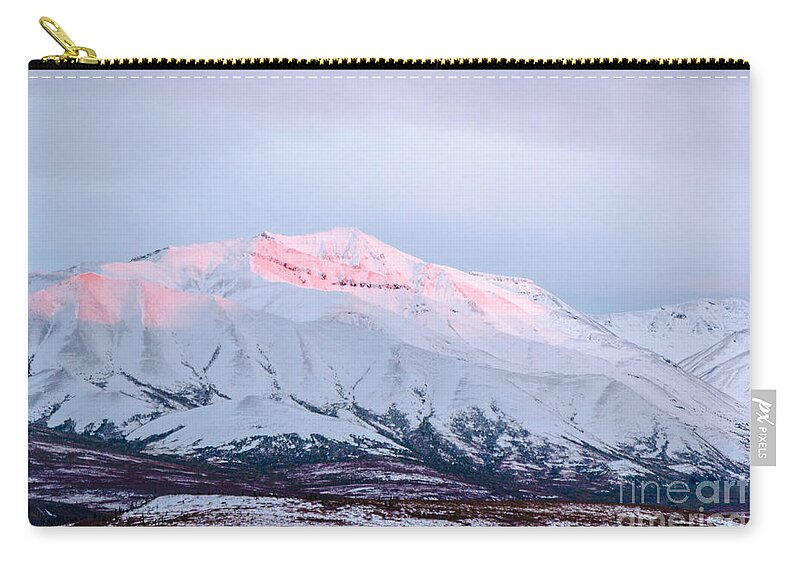 2015 Zip Pouch featuring the photograph Denali - Alpenglow 2 by Mary Carol Story