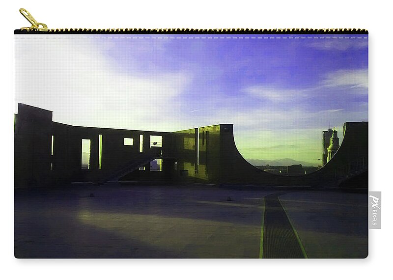 Denver Zip Pouch featuring the photograph Denver Art Museum deck 1 by Marilyn Hunt