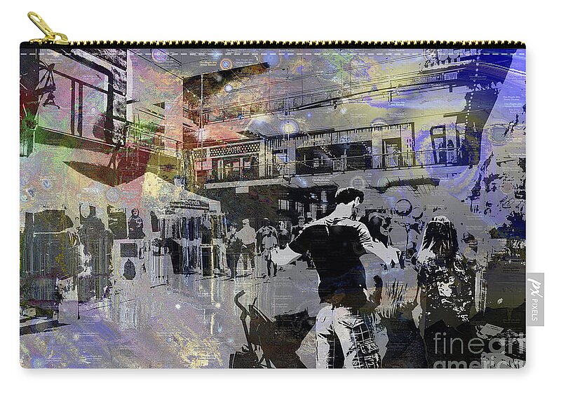Denver Zip Pouch featuring the photograph Denver rocks lights by Deb Nakano