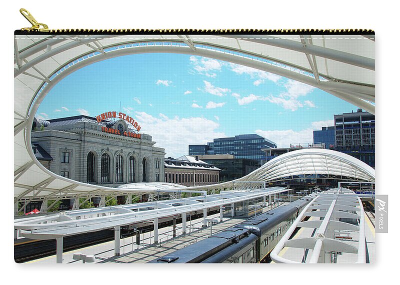 Colorado Zip Pouch featuring the photograph Denver's Union Station by Kristin Davidson