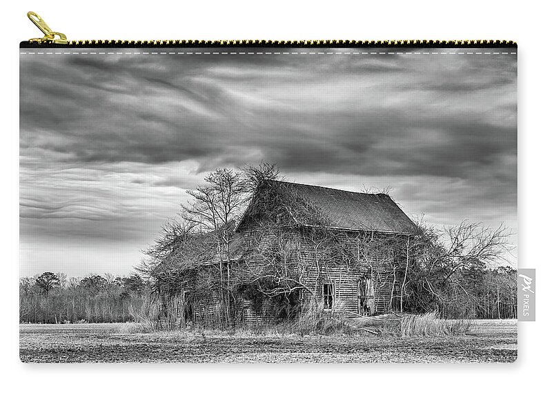 Maryland Zip Pouch featuring the photograph Derelict Farmhouse Scene by Framing Places