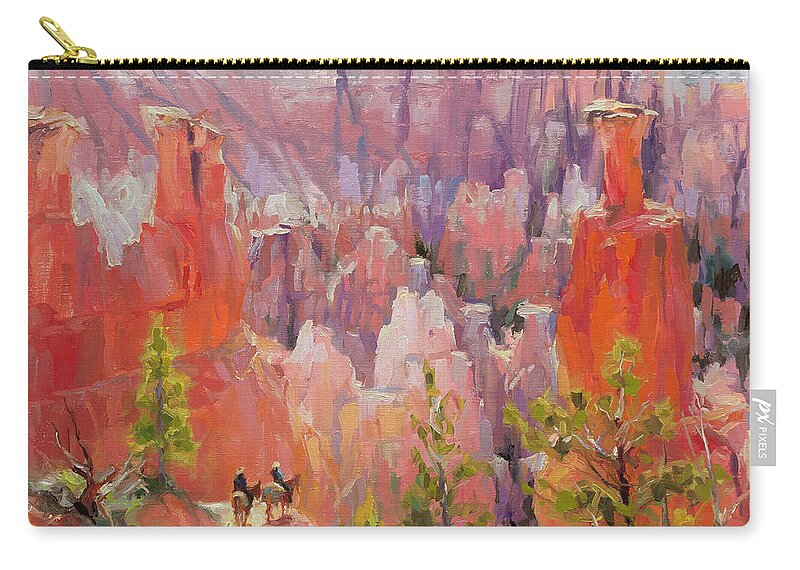 Southwest Zip Pouch featuring the painting Descent into Bryce by Steve Henderson