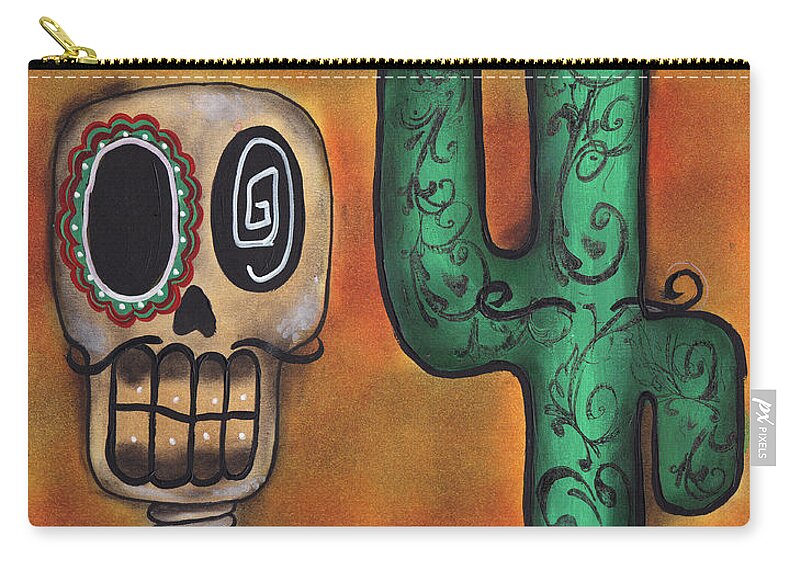 Day Of The Dead Carry-all Pouch featuring the painting Desert by Abril Andrade