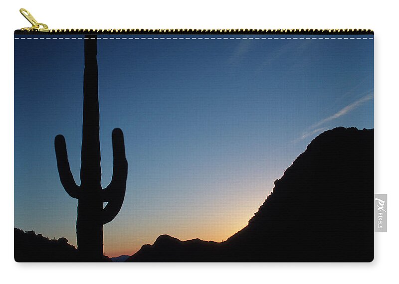 Cactus Carry-all Pouch featuring the photograph Desert cactus Sunrise by Ted Keller