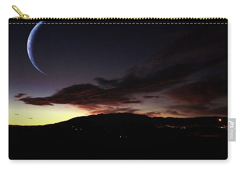 Image Created On Instagram Via @kmessmer53 Zip Pouch featuring the photograph Desert Crescent by Kathleen Messmer