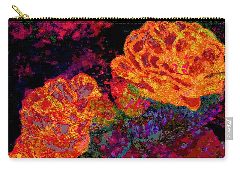 Floral Zip Pouch featuring the painting Desert Flower by Sandra Selle Rodriguez