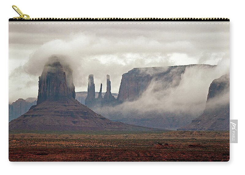 Desert Zip Pouch featuring the photograph Desert Fog by Nicholas Blackwell