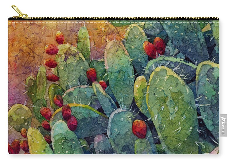 Cactus Carry-all Pouch featuring the painting Desert Gems 2 by Hailey E Herrera