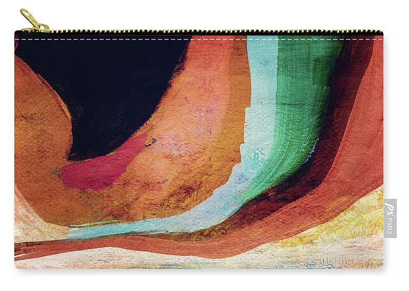 Abstract Zip Pouch featuring the painting Desert Night-Abstract Art by Linda Woods by Linda Woods