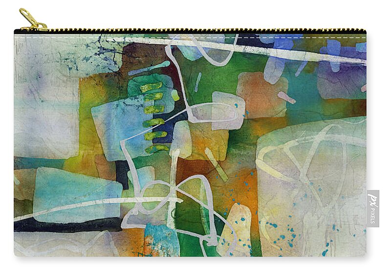 Abstract Zip Pouch featuring the painting Desert Pueblo by Hailey E Herrera