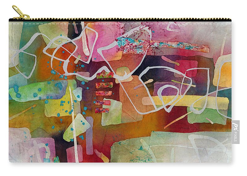 Abstract Zip Pouch featuring the painting Desert Pueblo 2 by Hailey E Herrera