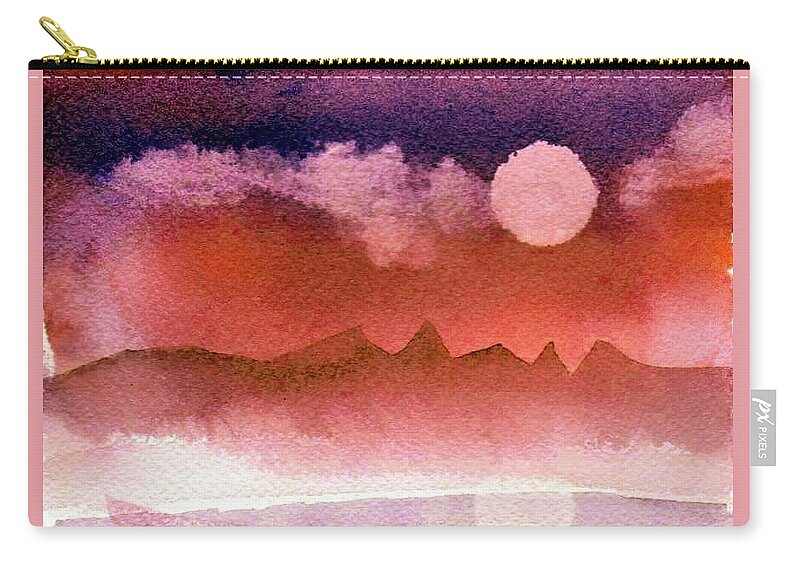 Desert Zip Pouch featuring the painting Desert Reflection by Anne Duke