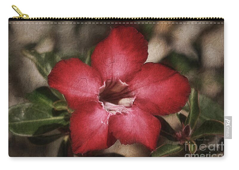 Flower Zip Pouch featuring the painting Desert Rose in Daytona by Deborah Benoit