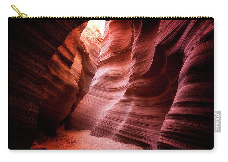 Antelope Canyon Zip Pouch featuring the photograph Desert Southwest Underworld by Nicki Frates