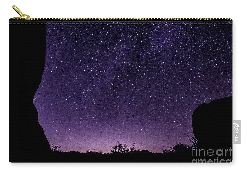 Stars Zip Pouch featuring the photograph Desert Starscape by Adam Morsa