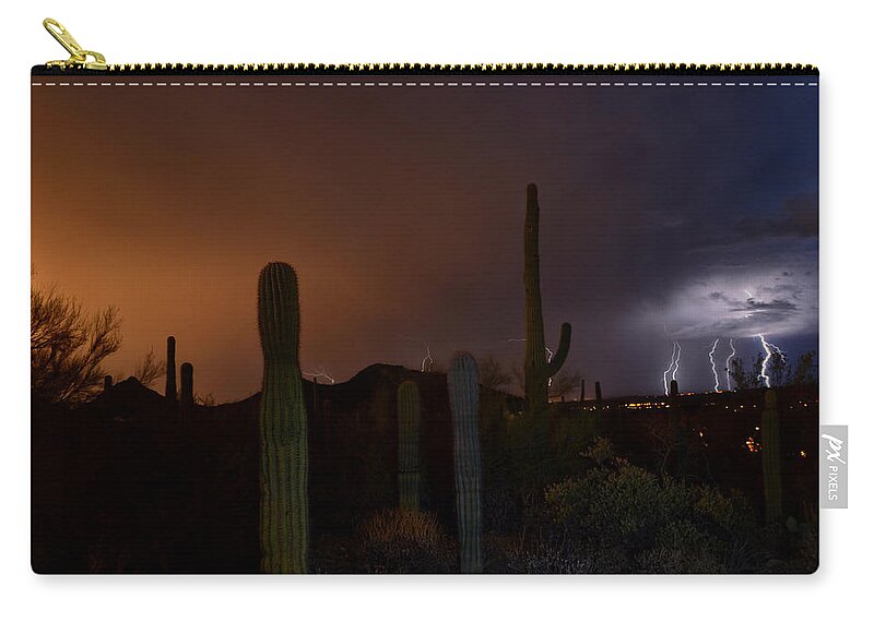 Storm Zip Pouch featuring the photograph Desert Storm by Evelyn Harrison