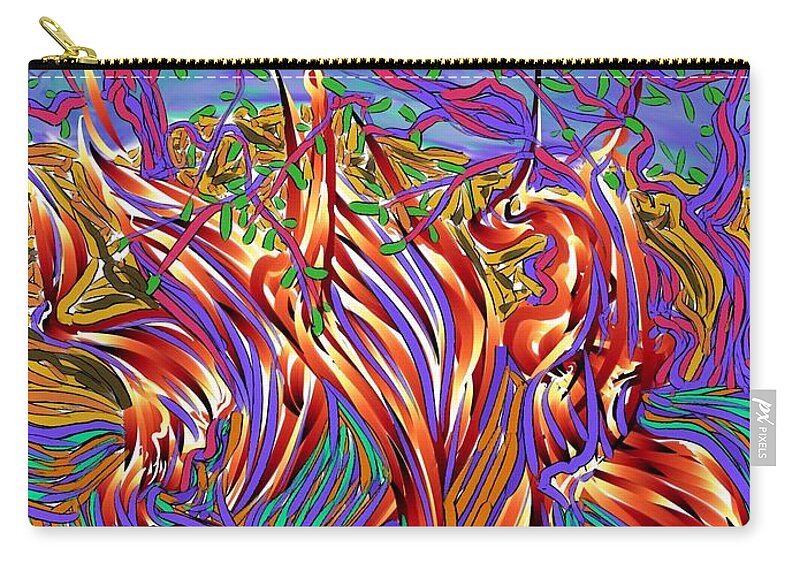 Landscape Carry-all Pouch featuring the digital art Desert Wildfire by Angela Weddle
