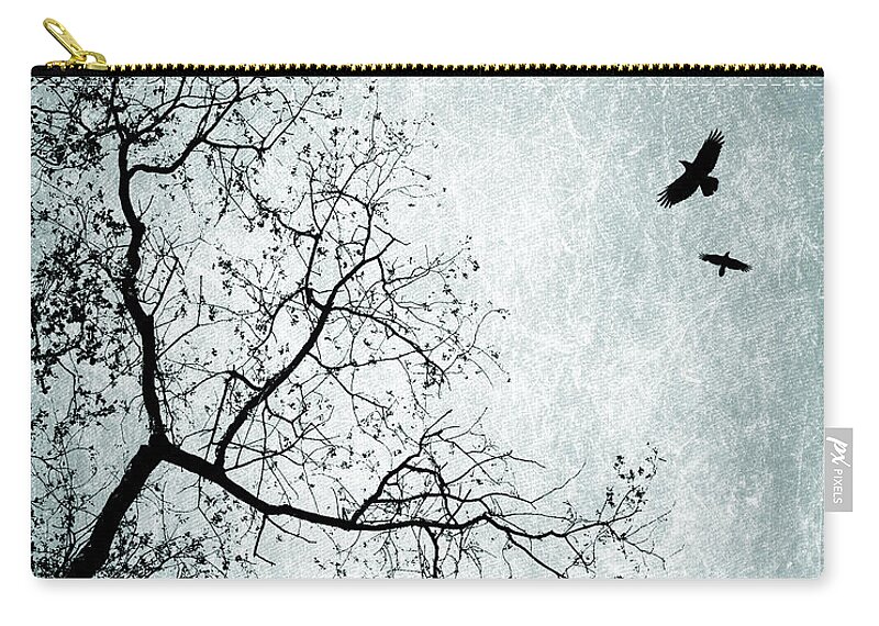 Landscape Zip Pouch featuring the digital art Design 24 Blue by Lucie Dumas