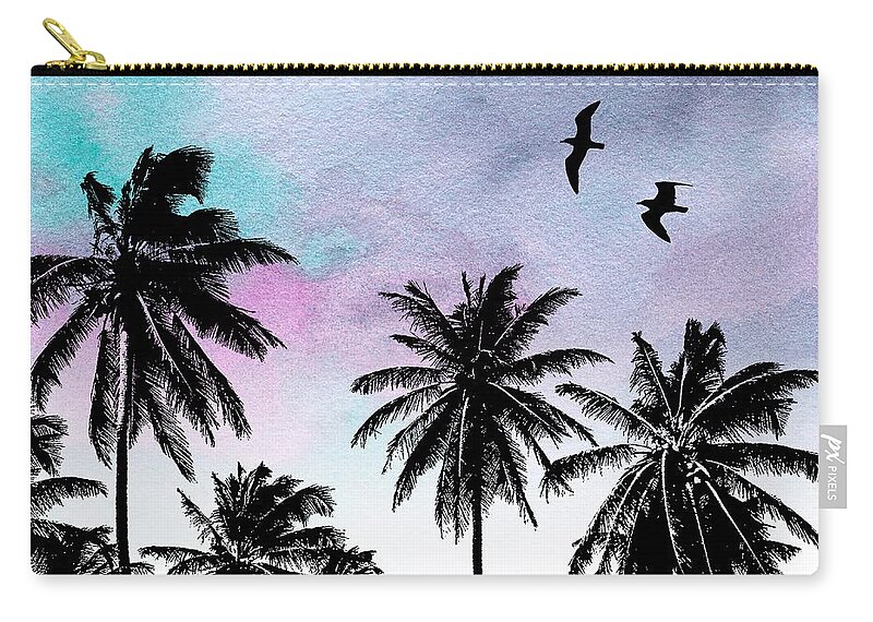 Palm Zip Pouch featuring the digital art Design 27 by Lucie Dumas