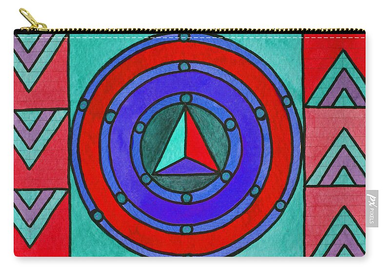  Watercolor Zip Pouch featuring the painting Design Elements by Norma Appleton