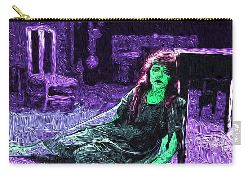 Despair Zip Pouch featuring the digital art Despair by The untalented-talented Artist