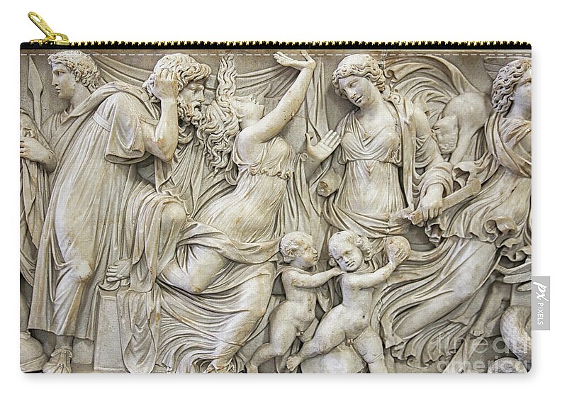 Altes Zip Pouch featuring the photograph Detail of Medea sarcofagus by Patricia Hofmeester