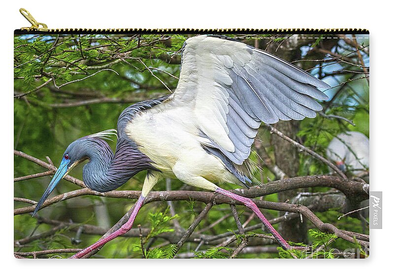 Herons Zip Pouch featuring the photograph Determination by DB Hayes