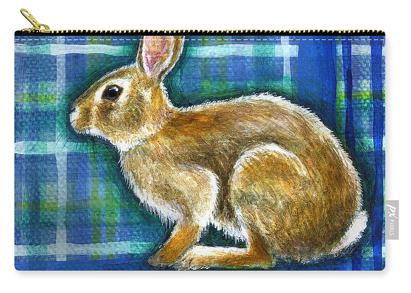 Rabbit Zip Pouch featuring the painting Determined by Retta Stephenson