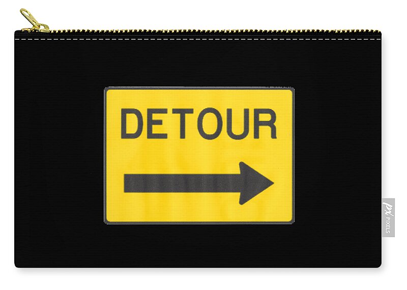 Signs Zip Pouch featuring the painting Detour T-shrit by Herb Strobino