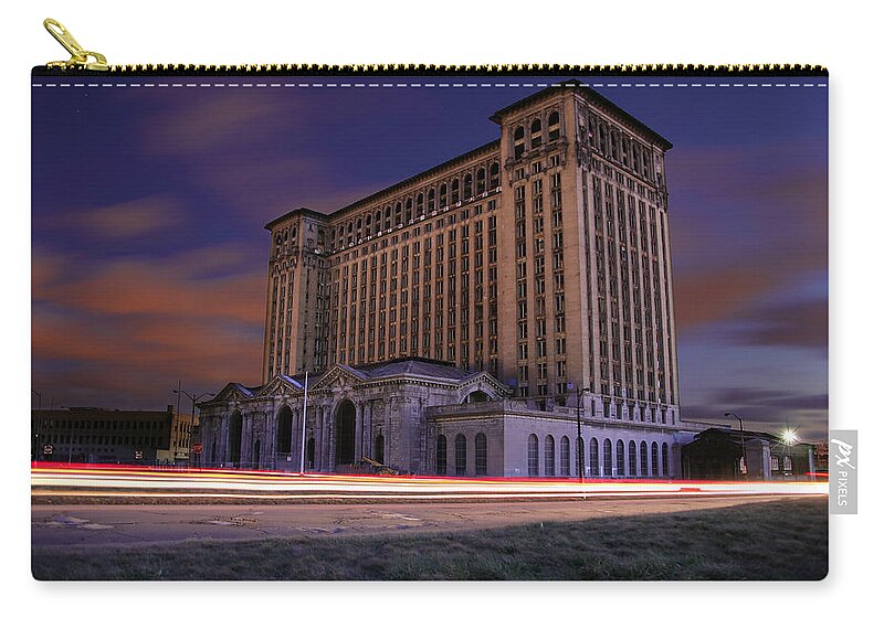 Detroit Zip Pouch featuring the photograph Detroit's Abandoned Michigan Central Station by Gordon Dean II